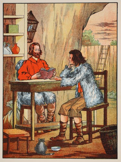 Robinson Crusoé et Vendredi, illustration de L