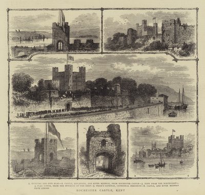 Château de Rochester, Kent (gravure) - English School