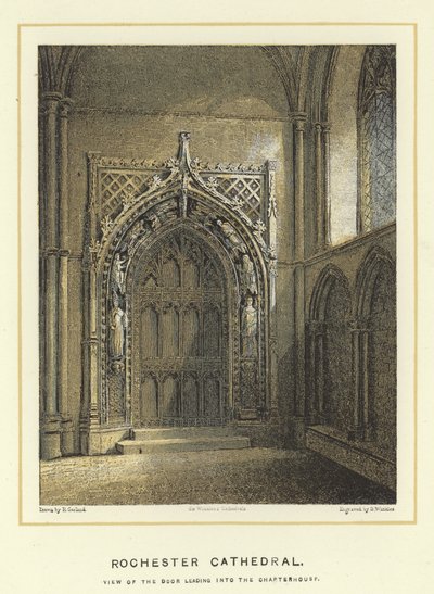 Cathédrale de Rochester, vue de la porte menant à la salle capitulaire - English School