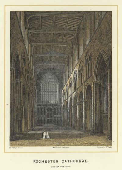 Cathédrale de Rochester, vue de la nef - English School