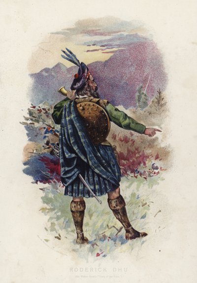 Roderick Dhu, de La Dame du lac de Walter Scott - English School