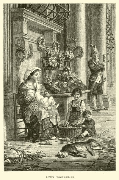 Vendeuse de fleurs romaine - English School