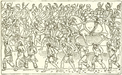 Soldats romains et captifs barbares - English School