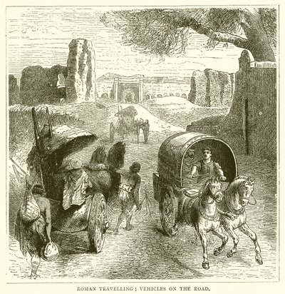 Voyage romain ; Véhicules sur la route - English School