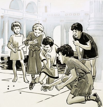 Enfants romains jouant aux billes - English School