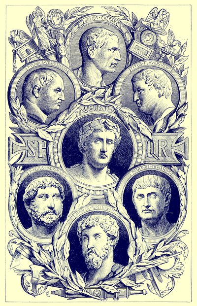 Empereurs romains, illustration de The Illustrated History of the World, publiée vers 1880 - English School