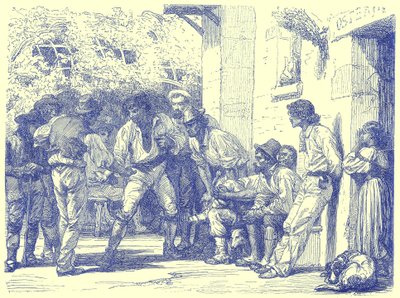 Romains jouant à Mora, illustration de Voyages Illustrés, édité par H. W. Bates, publiée vers 1880 - English School