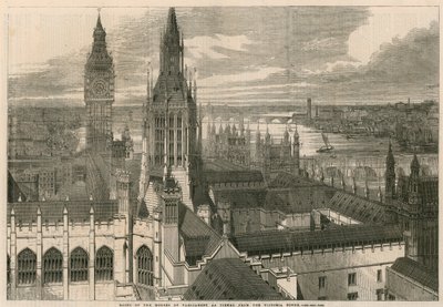 Toits des Chambres du Parlement vus depuis la tour Victoria - English School