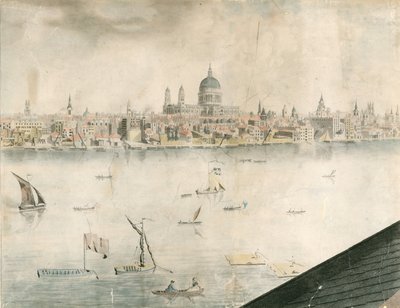 Vue sur les toits de la cathédrale St Paul, Londres, et la Tamise - English School