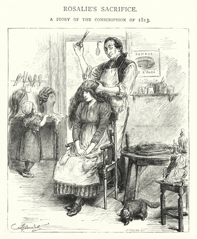 Le sacrifice de Rosalie, une histoire de la conscription de 1813 (gravure) - English School