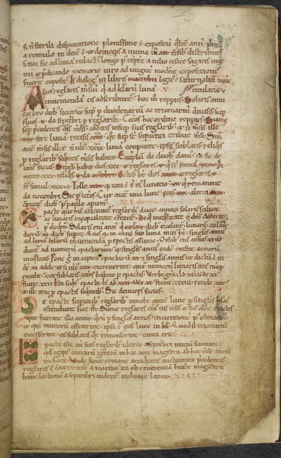 Initiale et dessins marginaux, Computus, Helperic d