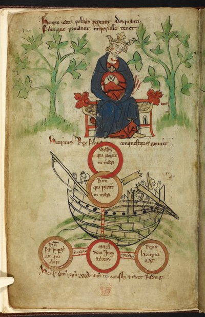 Le roi Henri I sur son trône, en deuil, illustration de la 