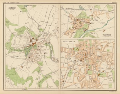 Atlas Royal, vers 1900 : Buxton ; Warwick ; Cheltenham - English School