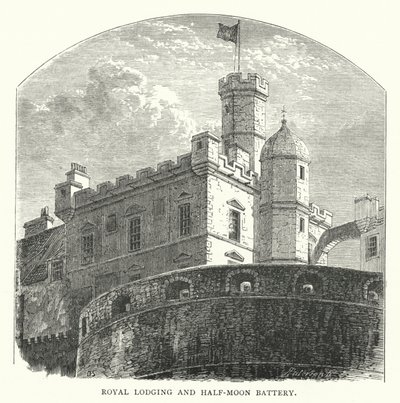 Logement royal et batterie en demi-lune (gravure) - English School