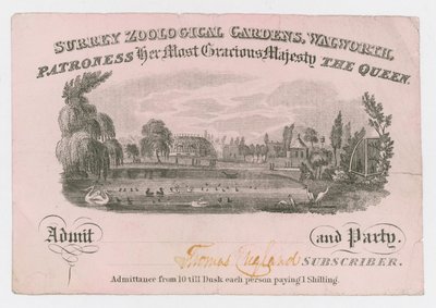 Jardins zoologiques royaux du Surrey, billet d