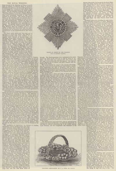 Mariage royal du prince Léopold et de la princesse Hélène (gravure) - English School