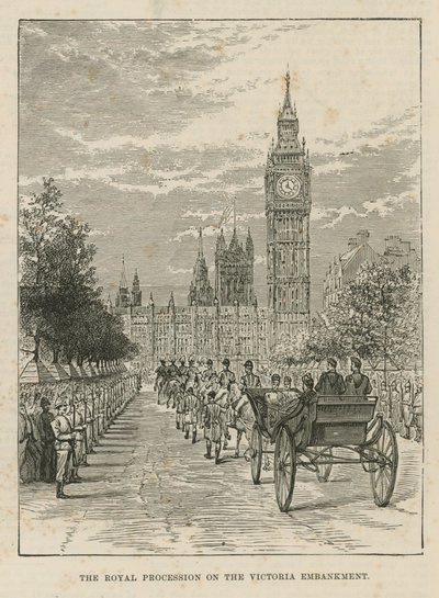 Procession royale sur le Victoria Embankment - English School