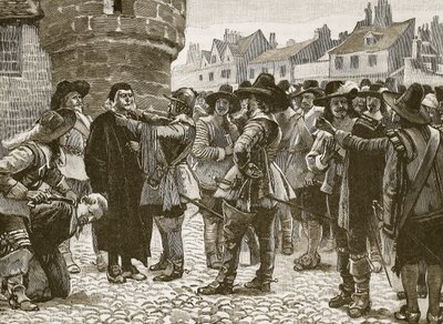 Complot royaliste à Salisbury insultant le shérif (illustration de Cassells Illustrated History of England) - English School
