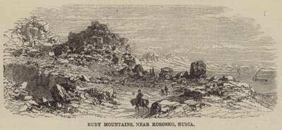 Montagnes de Ruby, près de Korosko, Nubie (gravure) - English School