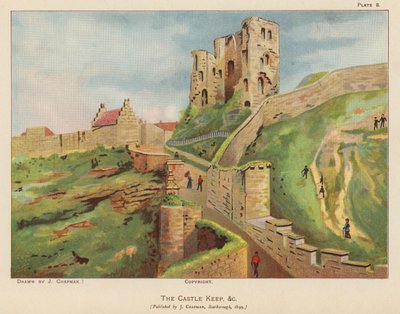 Donjon en ruines du château de Scarborough - English School