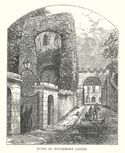 Ruines du château de Rougemont (gravure) - English School