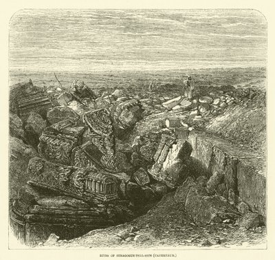 Ruines de la synagogue Tell-Hum (Capharnaüm) (gravure) - English School