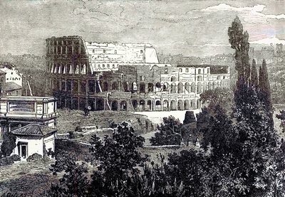 Ruines du Colisée, depuis le Palatin, illustration de Cassells Illustrated Universal History par Edward Ollier, publiée en 1890 - English School