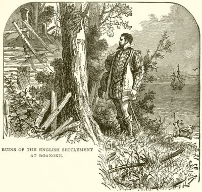 Ruines de la colonie anglaise à Roanoke - English School