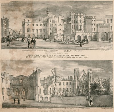 Ruines des Chambres du Parlement telles qu