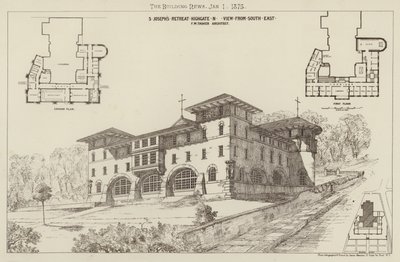Retraite de Saint Joseph, Highgate, vue du sud-est (gravure) - English School