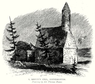Cellule de S. Keivin, Glendalough (gravure) - English School