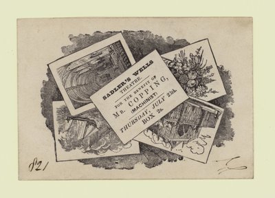 Théâtre Sadlers Wells, bénéfice pour M. Copping, machiniste - English School