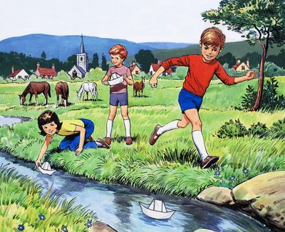 Faire flotter des bateaux en papier - English School