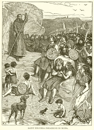 Saint Columba prêchant à Mona - English School
