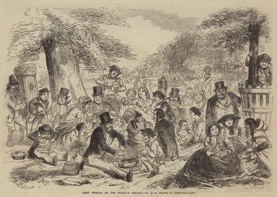 Saint Monday, ou la fête populaire, un pique-nique à Hampton Court (gravure) - English School