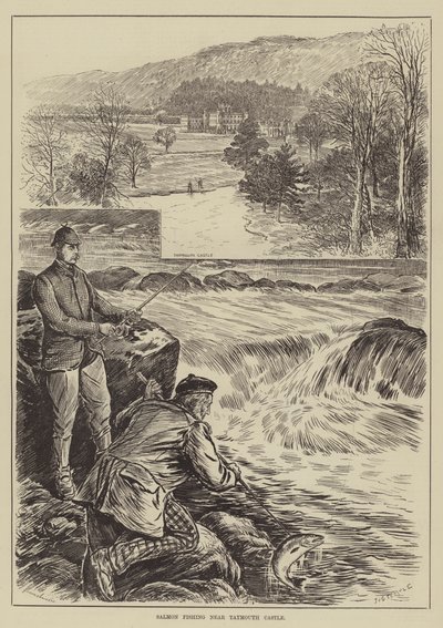 Pêche au Saumon près du Château de Taymouth - English School