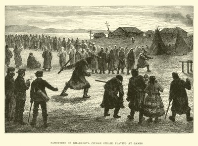 Samoyèdes de Khabarova (détroit de Yugar) jouant à des jeux - English School