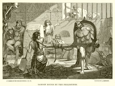 Samson lié par les Philistins - English School