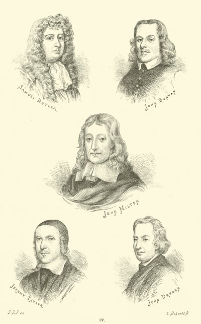 Samuel Butler, John Bunyan, John Milton, Jeremy Taylor, John Dryden - English School