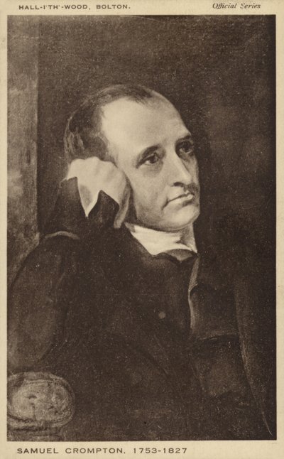 Samuel Crompton (1753-1827), inventeur anglais de la mule à filer (litho) - English School