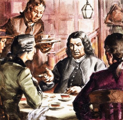Samuel Johnson prenant le thé - English School