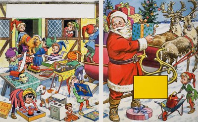 Le Père Noël organise les cadeaux - English School