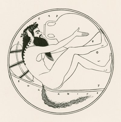 Satyre et amphore (gravure) - English School