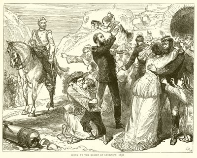 Scène lors de la libération de Lucknow, 1858 - English School