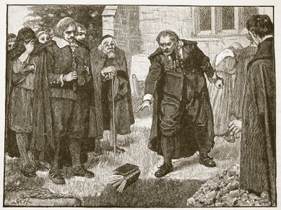 Scène aux funérailles de Chillingworth (illustration de Cassells Illustrated History of England) - English School
