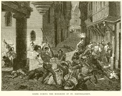 Scène pendant le massacre de la Saint-Barthélemy - English School