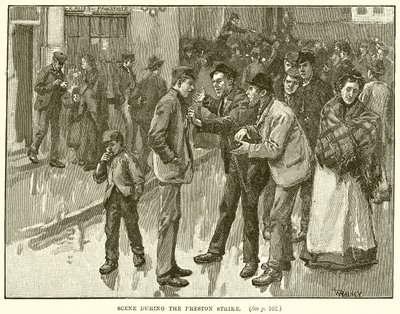 Scène pendant la grève de Preston - English School