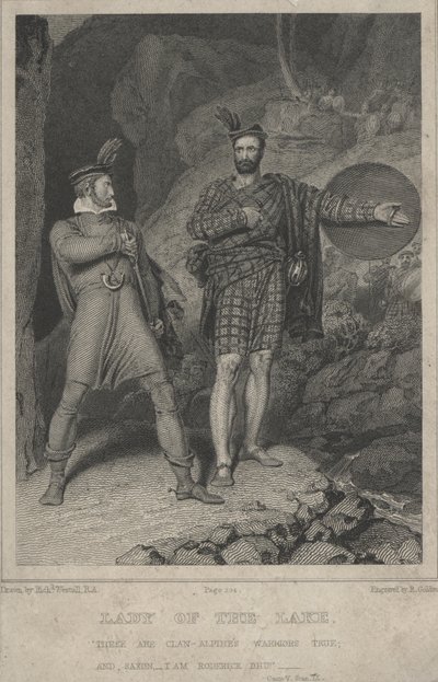 Scène du poème de Sir Walter Scott La Dame du lac - English School
