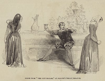 Scène de "The City Madam" au théâtre de Sadler