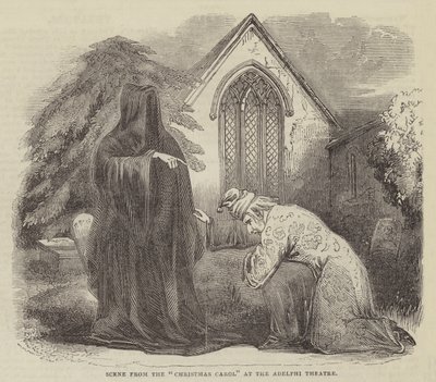 Scène de "Un chant de Noël" au théâtre Adelphi - English School
